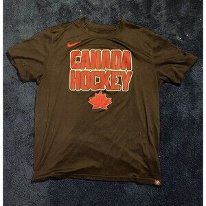 Nike Canada Hockey Maple Leaf Dri-Fit Black T-Shirt Men’s XL